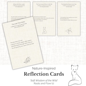 Douce sagesse de la nature, Racines et flux, Cartes reflet de la nature, Impression douce orientation, Cartes pleine conscience inspirée des bois SW1