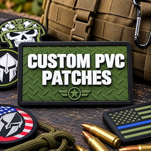 Custom Tactical PVC Morale Patches, Hook Backing / Custom PVC Patch - Rubber Silicone Patch Wholesale