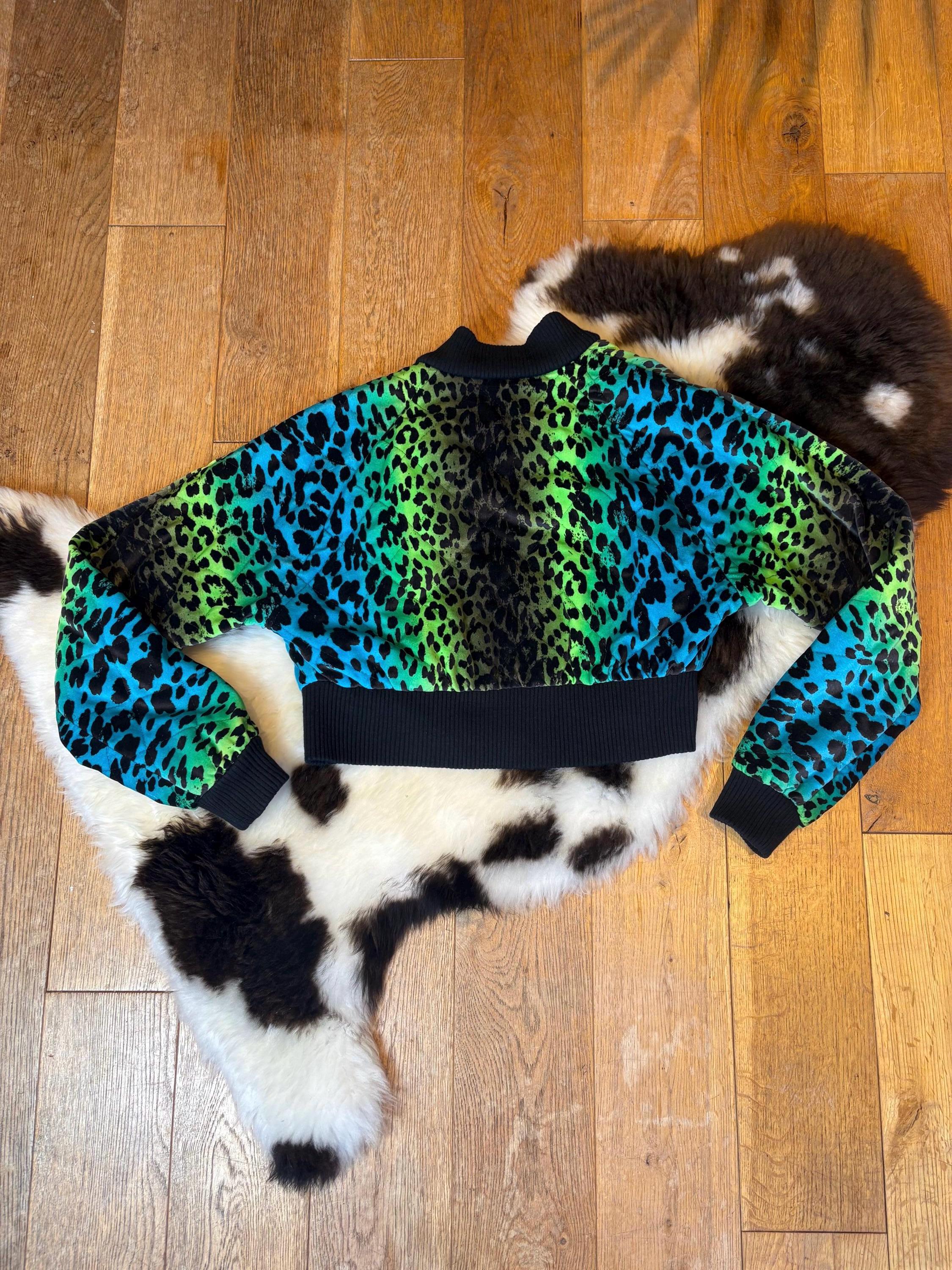 Vintage Versace H&M Bomber Jacket – Baroque Leopard Print, Unisex