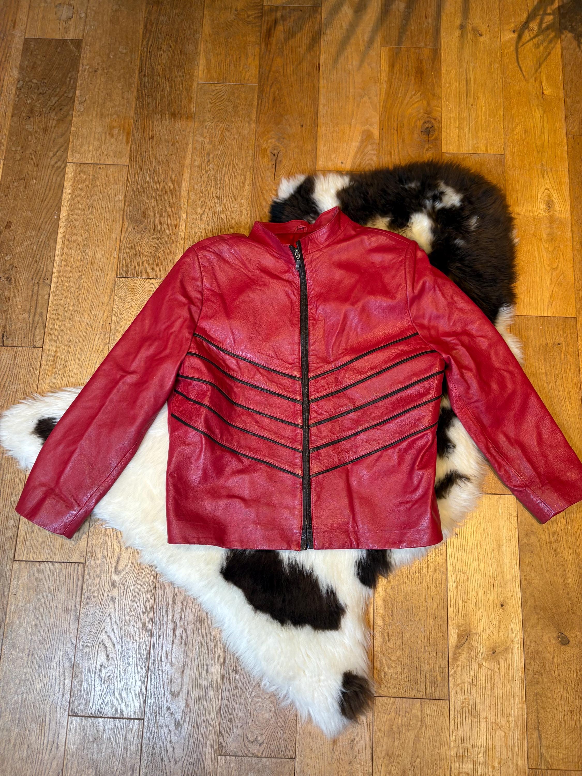 Vintage Red Leather Jacket – Retro Michael Jackson “thriller