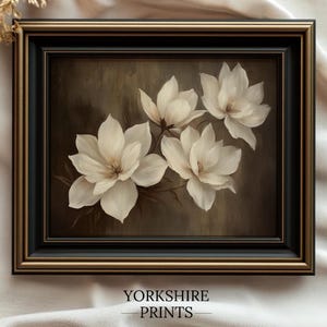 Vintage Moody Floral Print: Dark Botanical Wall Art (Digital Download)