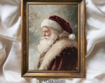 ヴィンテージサンタポートレートプリント、アンティーククリスマス