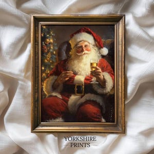Vintage Santa Claus Christmas Art Print: Rustic Holiday Decor (Digital Download