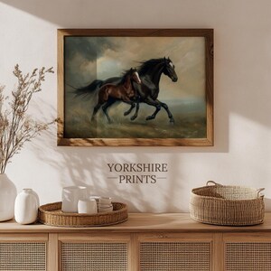 Vintage Horse Oil Painting Print Set of 12: Equestrian Farmhouse Wall ...