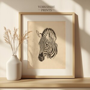 Zebra Nursery Art Print: Minimalist Safari Animal Illustration (Digital Download)