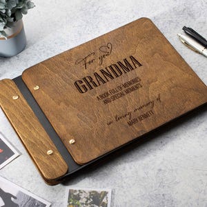 Personalized Grandma Memory Book for Grandparent Photo Album Grandma Scrapbook Album Gift for Grandparent In Loving Memory Of Mom Guest Book