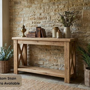 Handmade Console Table, Rustic Entryway Table, Farmhouse Console Table, Chestnut Table