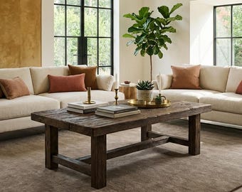 Rustic Coffee Table, Reclaimed Wood Coffee Table for Living Room, Solid Barn Wood Table, Handmade Coffee Table Wooden Side Table