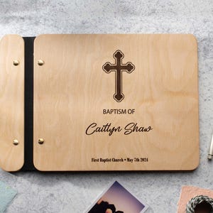 Baptism Guest Book Christening Book Holy Communion Guestbook for Baby First Communion Book Cross Book Photo Album Book Confirmation Gifts