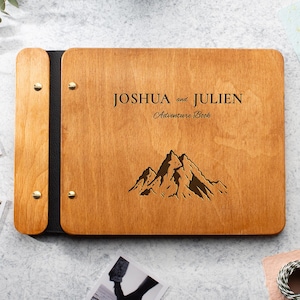 Adventure Book Scrapbook Album Wedding Scrapbook Adventure Journal Valentines Scrapbook Our Adventure Book Engraved Wood Travel Journal
