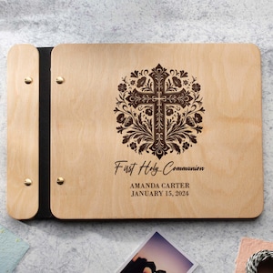 First Communion Guest Book Cross Book Holy Communion Photo Album Baptism Guest Book First Communion Scrapbook Confirmation Gifts for Girls
