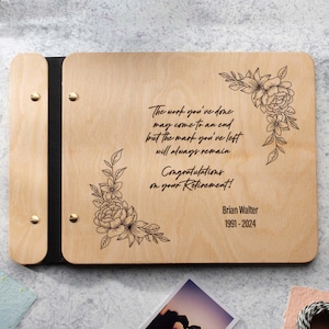 Libro degli ospiti per il pensionamento Libro degli ospiti personalizzato Regalo di pensionamento per lui Libro dei ricordi personalizzato per il pensionamento Congratulazioni per il tuo album di pensionamento