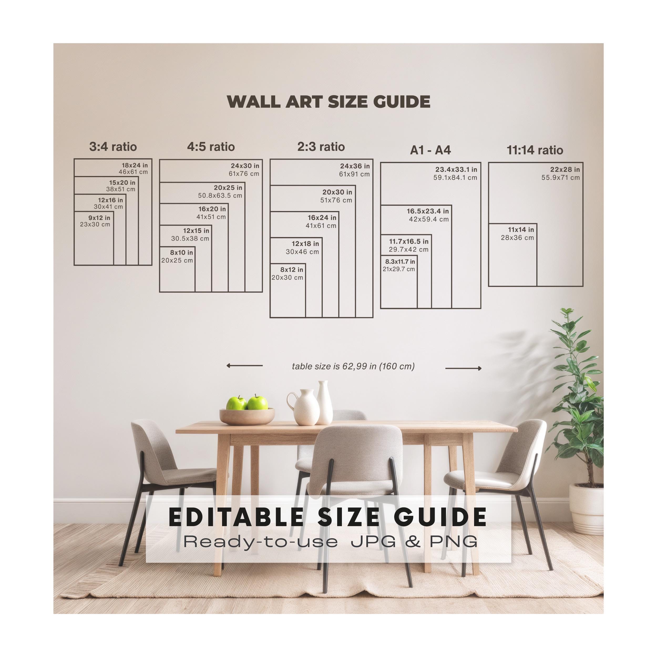 Wall Art Size Guide | Frame & Poster Size Chart | Vertical Gallery
