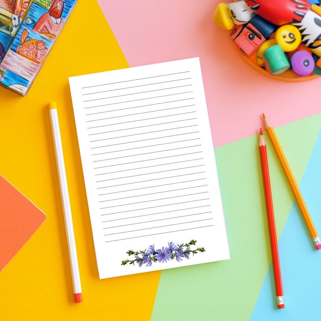 Blue Flowers Custom Notepad - Personalized Stationery, To-do List Pad ...