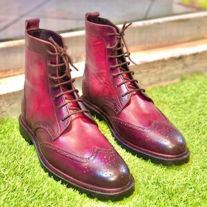 Handmade Brown Laced-Up Boots for Men | Casual Boots | Custom Design Made to Order | Authentic, Stylish & Unique gifts for him