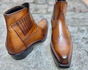 Handmade Leather Cowboy Boots for Men | Durable Western Boots | Five Color Options