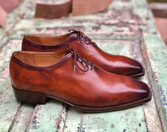 Handmade Brown Oxfords for Men | Men's Dress Shoes | Wedding Gift for Husband