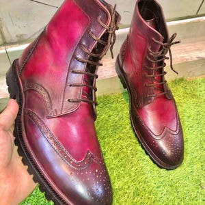 Handmade Brown Laced-Up Boots for Men | Casual Boots | Custom Design Made to Order | Authentic, Stylish & Unique gifts for him