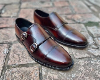 Handmade Genuine Monk Strap Shoes | Full Grain Leather | Dress Shoes for Men
