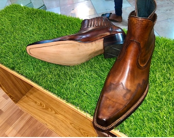 Handmade Leather Cowboy Boots for Men | Western Style