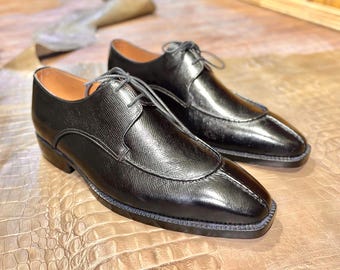 Handmade Split Toe Leather Derby Shoes | Goodyear Welt Wedding Shoes