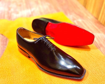 Red Bottom Oxford Shoes: Handmade Leather Wedding Dress Shoes