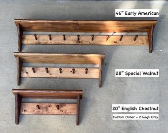 Handmade Shaker Peg Shelf: Rustic Farmhouse Coat Rack & Entryway Organizer