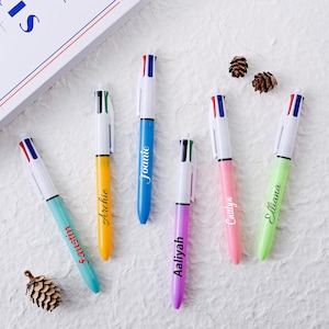 Personalized Multi Purpose Pen,4 Colors Ballpoint Pen,Customized Writing Instruments,Great Gift for Office,School,Coworkers or Birthday