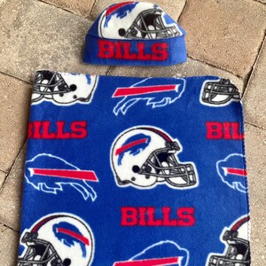 Buffalo Bills Infant Newborn Baby fleece blanket & hat gift set 0-3 mo