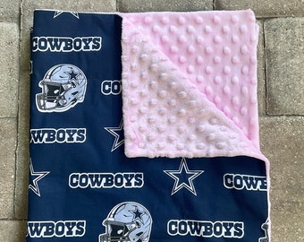 Dallas Cowboys PINK Minky Blanket For Babies & Toddlers