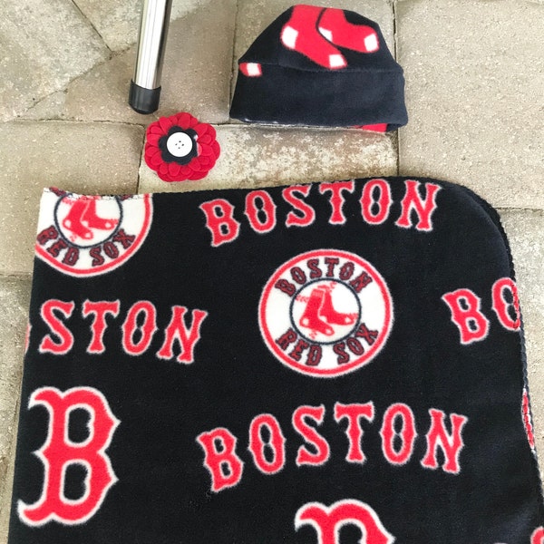 Boston Red Sox MLB Newborn baby fleece blanket & hat gift set