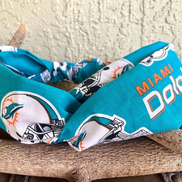 Miami Dolphins Cotton Stretch Turban Headband Women's Teens