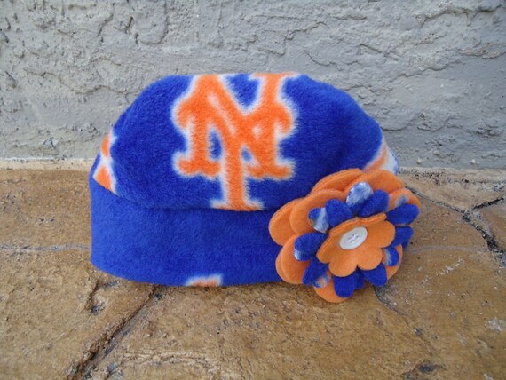 New York Mets Baseball Fleece Flower Hat