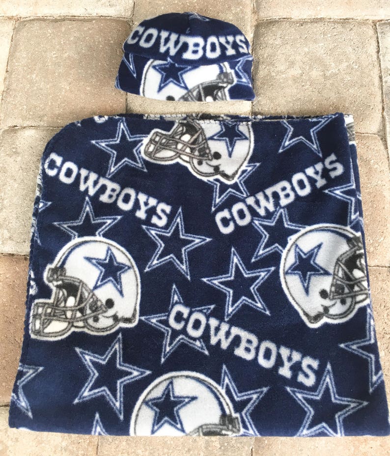 Dallas Cowboys Newborn baby fleece blanket /& hat gift set