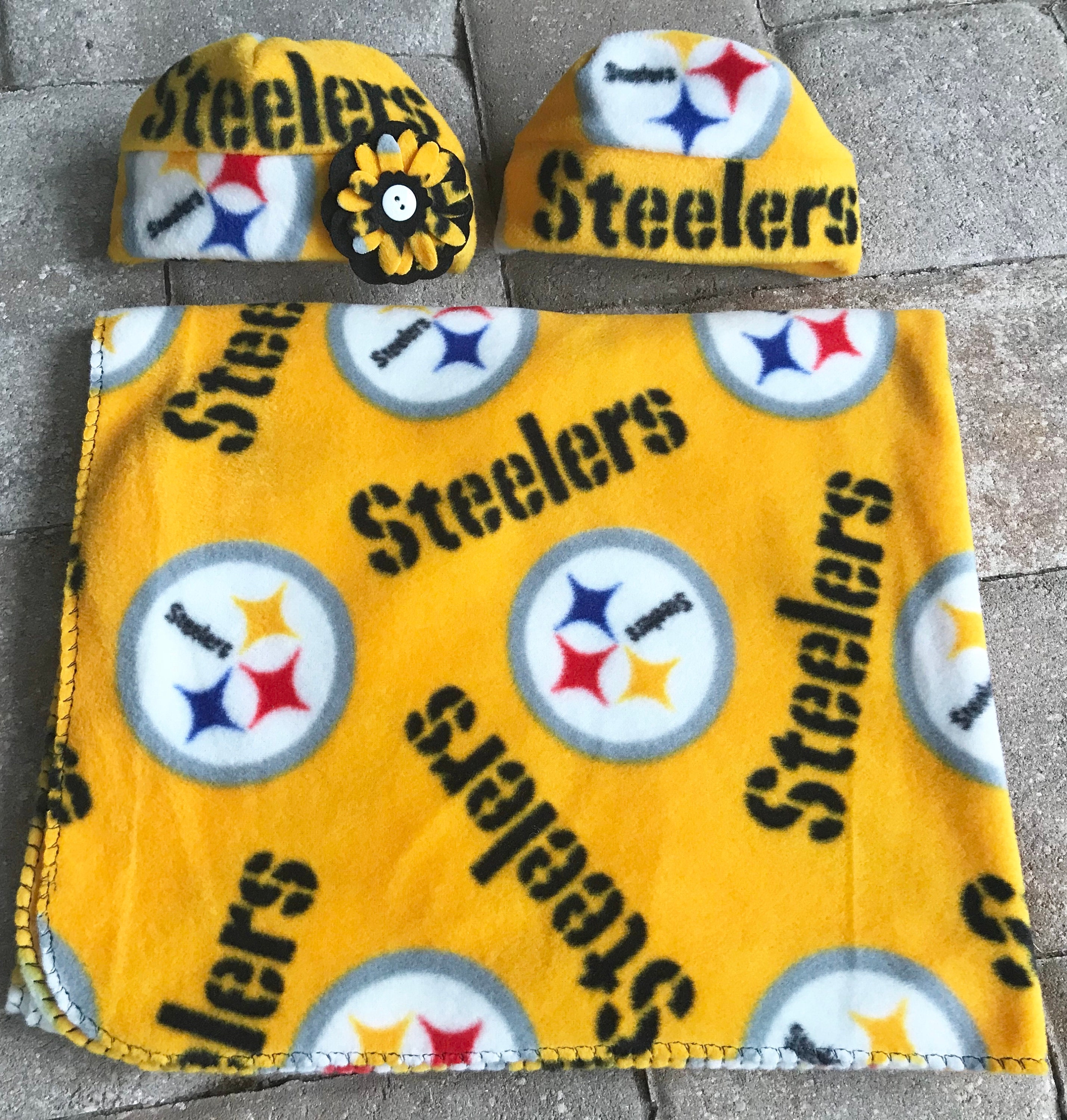 Pittsburgh Steelers NFL Newborn Baby Fleece Blanket Hat Gift Set 0 3 Mo Etsy Canada