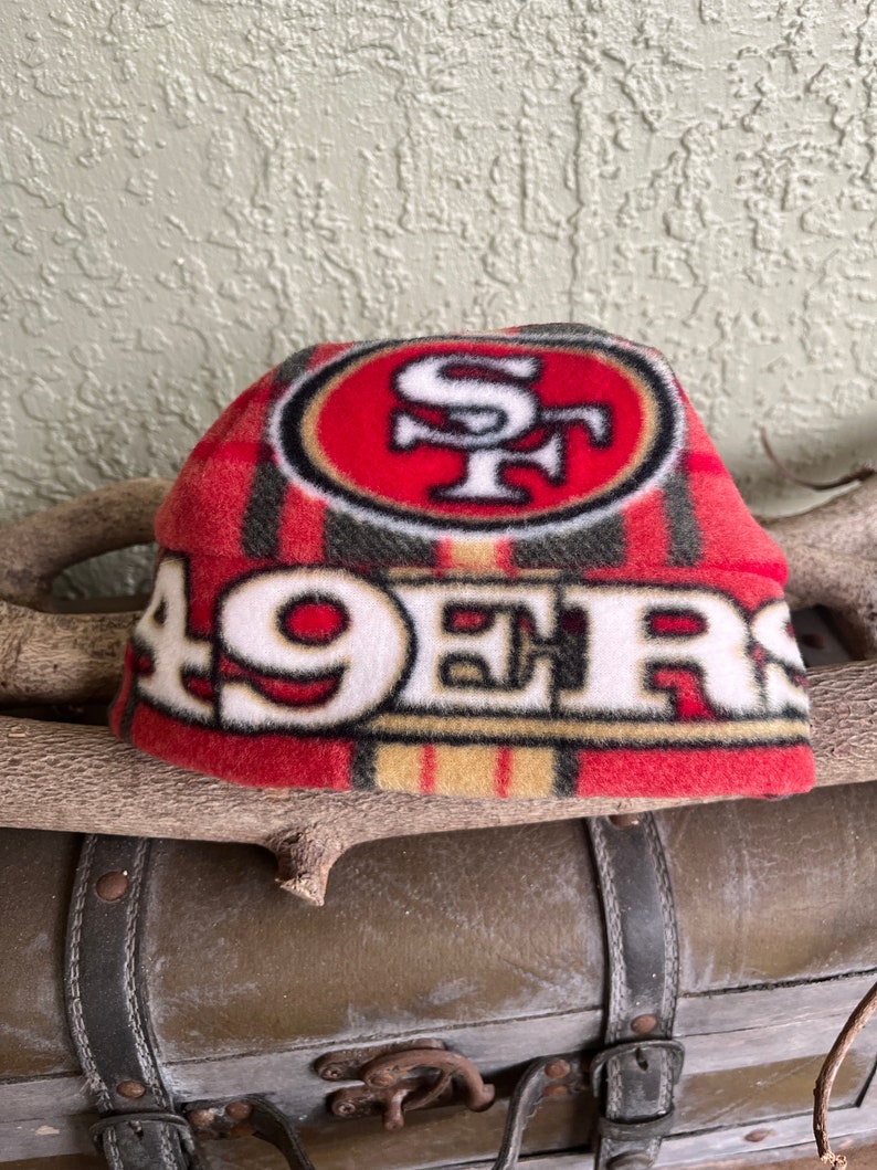 San Francisco 49ers Fleece Hat Great for Newborn Baby, Child and Adult image 1