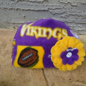 Minnesota Vikings Flower Hat Sizes Newborn baby girls to Adults image 1