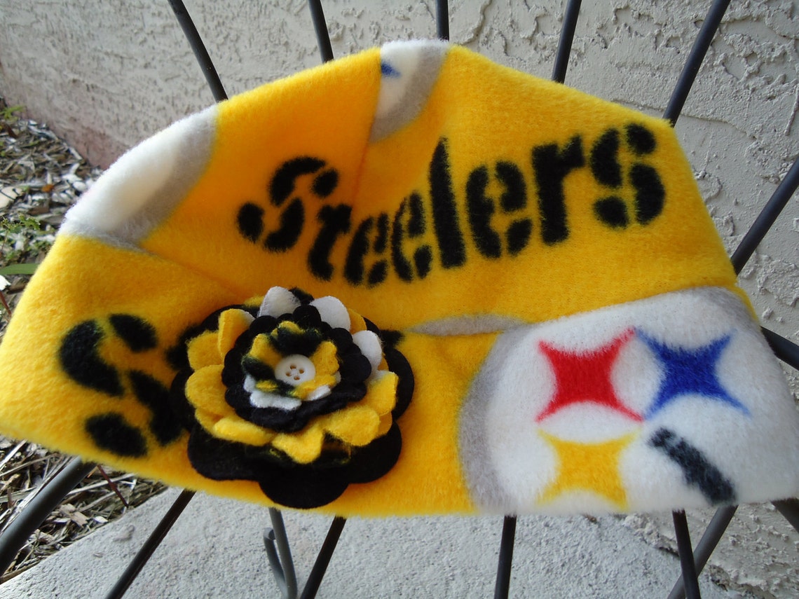 Pittsburgh Steelers Fleece Flower Hat Sizes Newborn baby