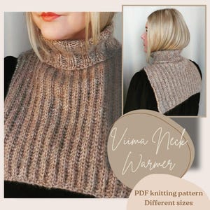 Viima Neck Warmer knitting pattern in two different sizes