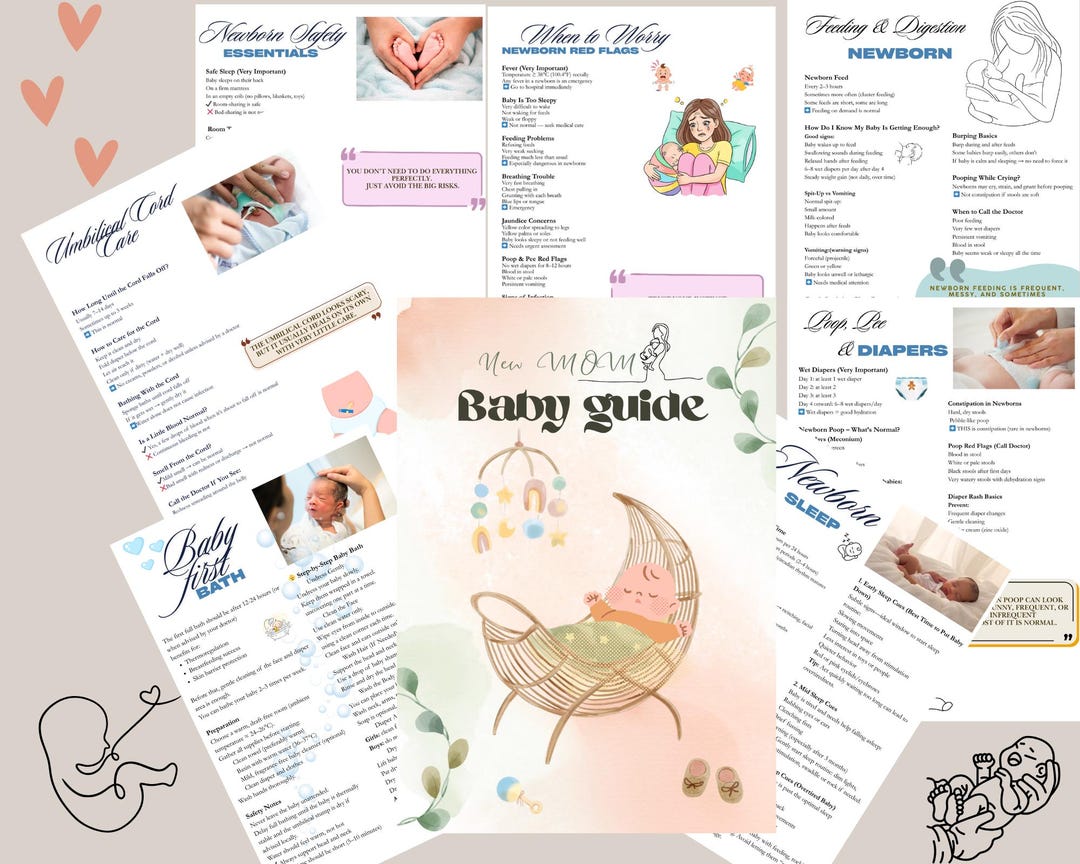 New Mother Guide.pdf Newborn Mom Guide, Printable Baby Handouts, First Month Tips for ...