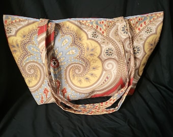 Hidden Mickey Paisley Tote Bag Made With Recycled Grand Floridian Fabric