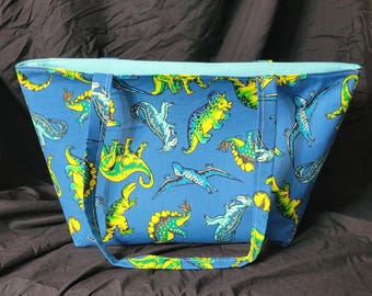 Dinosaur Tote Bag Made From Dinoland USA Fabric