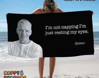 Personalized Quote Beach Towel: Custom Text Print, Summer Vacation Gift
