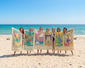 Toalla de playa personalizada con el signo del zodiaco: Regalo personalizado según el horóscopo