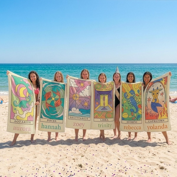 Custom Zodiac Beach Towel: Personalized Horoscope Gift