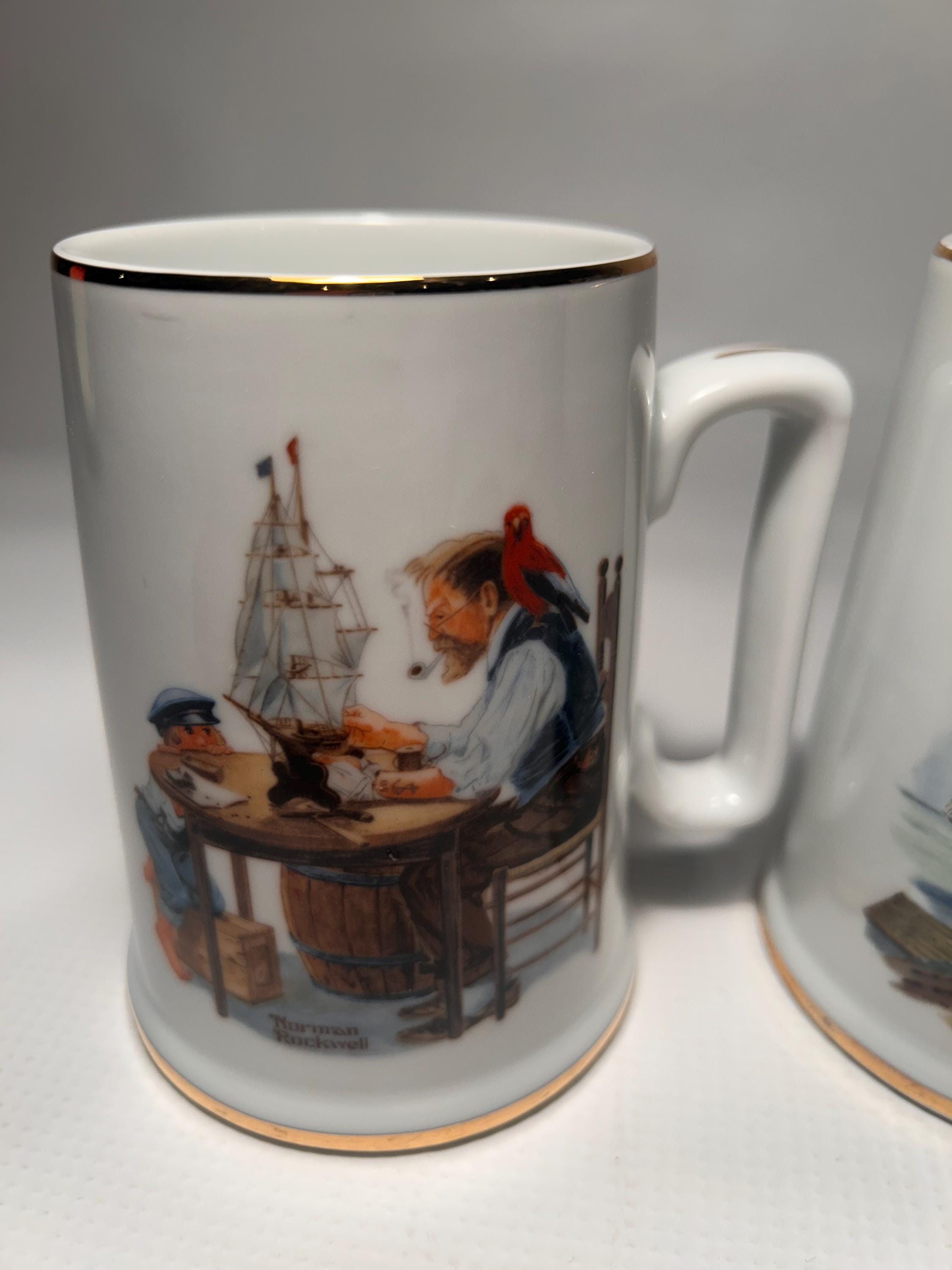 ノーマン・ロックウェル作 スタイン型マグカップ 2個セット「海