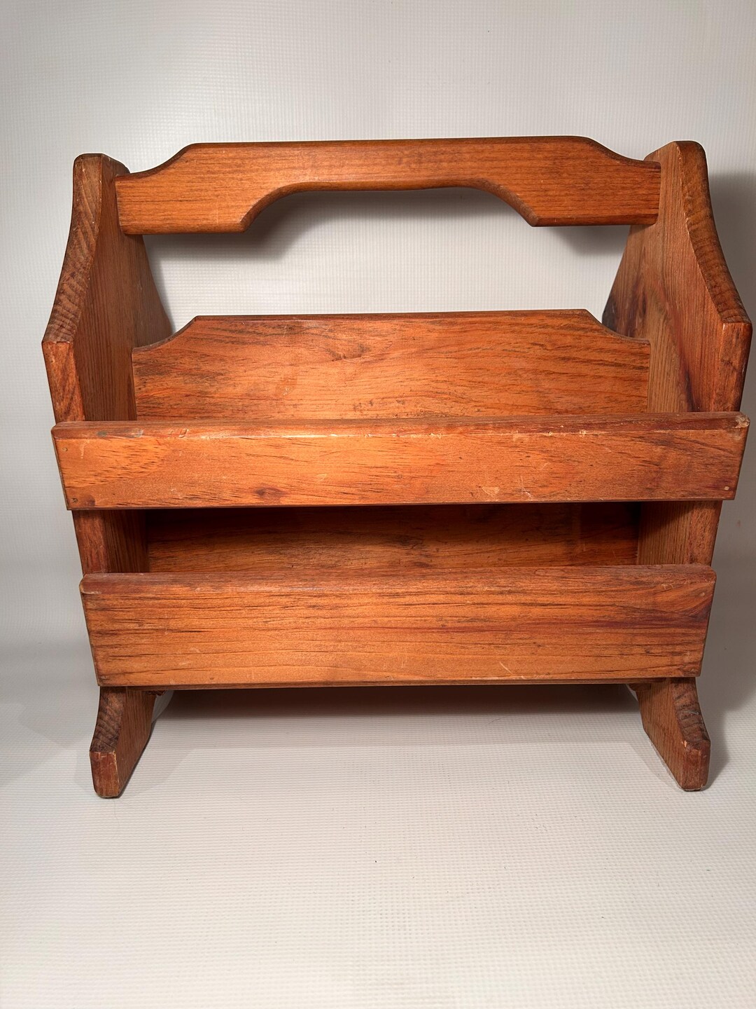 Vintage Wood Magazine Rack: Retro Newspaper & Book Holder - Etsy