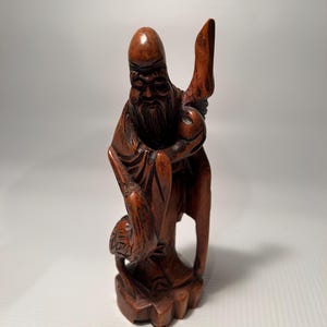 Antique Hand Carved Chinese Wooden Figurine