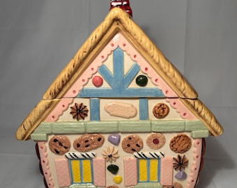Vintage keramisk pepparkakshus kakburk