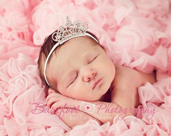 Baby Headband, Baby Tiara Headband, Clear Infant Tiara, Baby Girl Princess Headband, Photo Prop, Newborn Toddler Child Girls Headbands